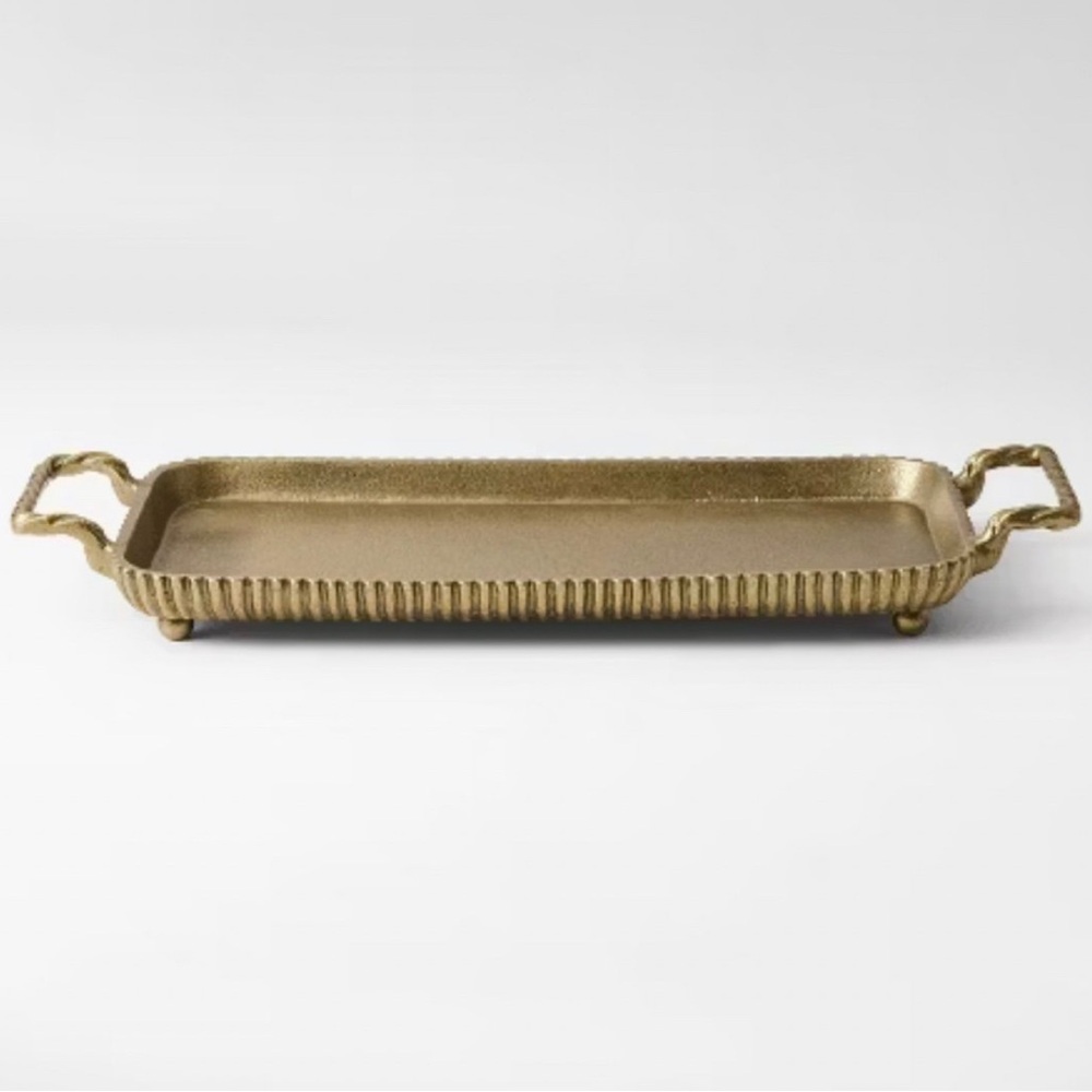 NWOT Brass Footed Tray with Handles - Threshold™ designed with Studio McGee